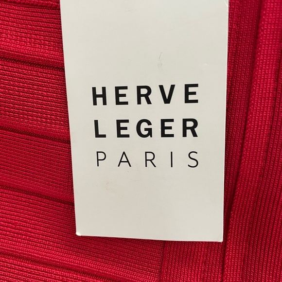 HERVE LEGER PARIS RED DRESS - Picture 4 of 6